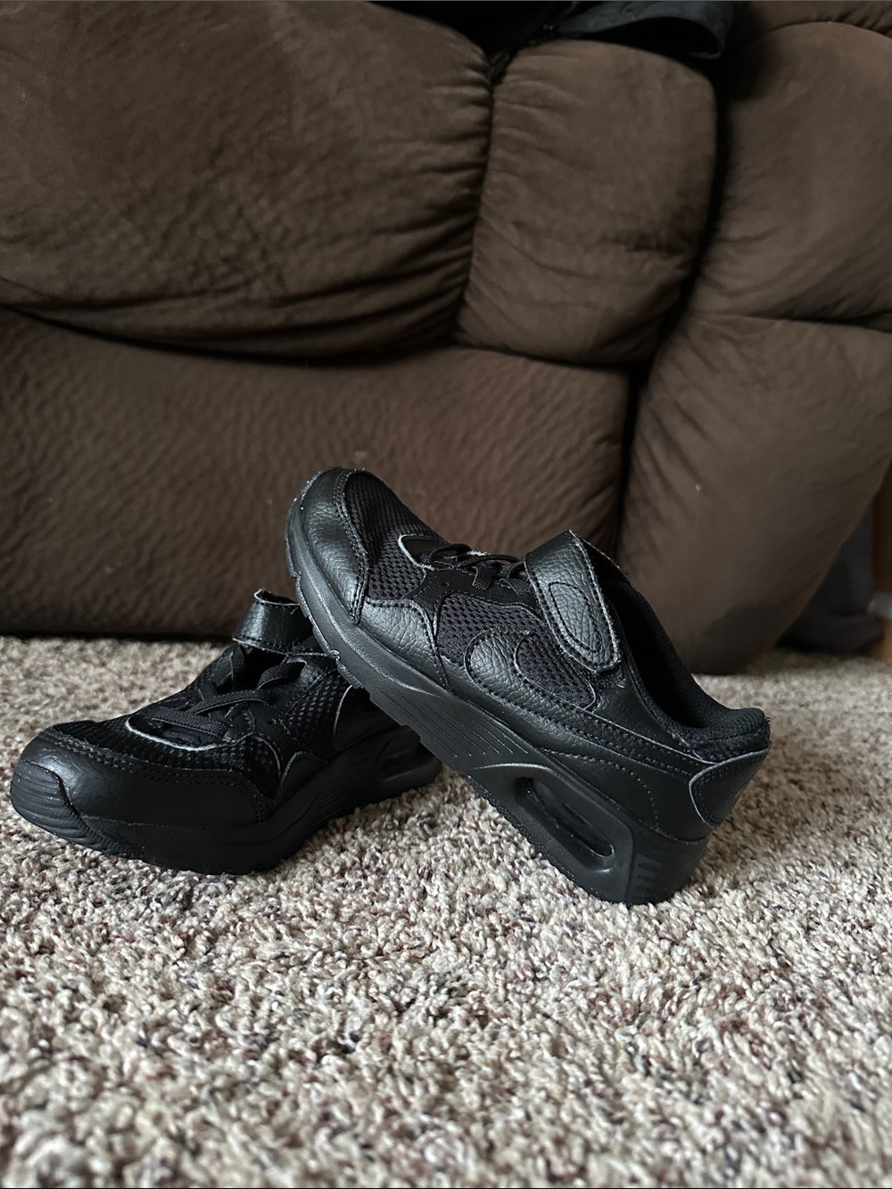 Kids All-Black Athletic Casual Shoes - Comfortable Everyday Trainer